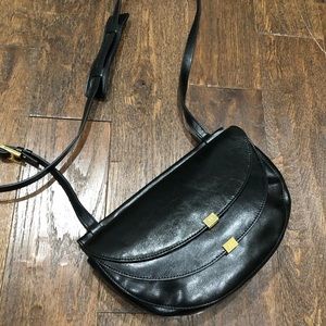 Black leather crossbody purse
